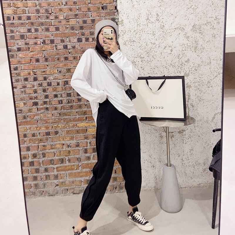 オータムスタイルルーズカジュアルTシャツ シャツ ロング 大きめサイズ 秋物 ミックスインファッション75365190377