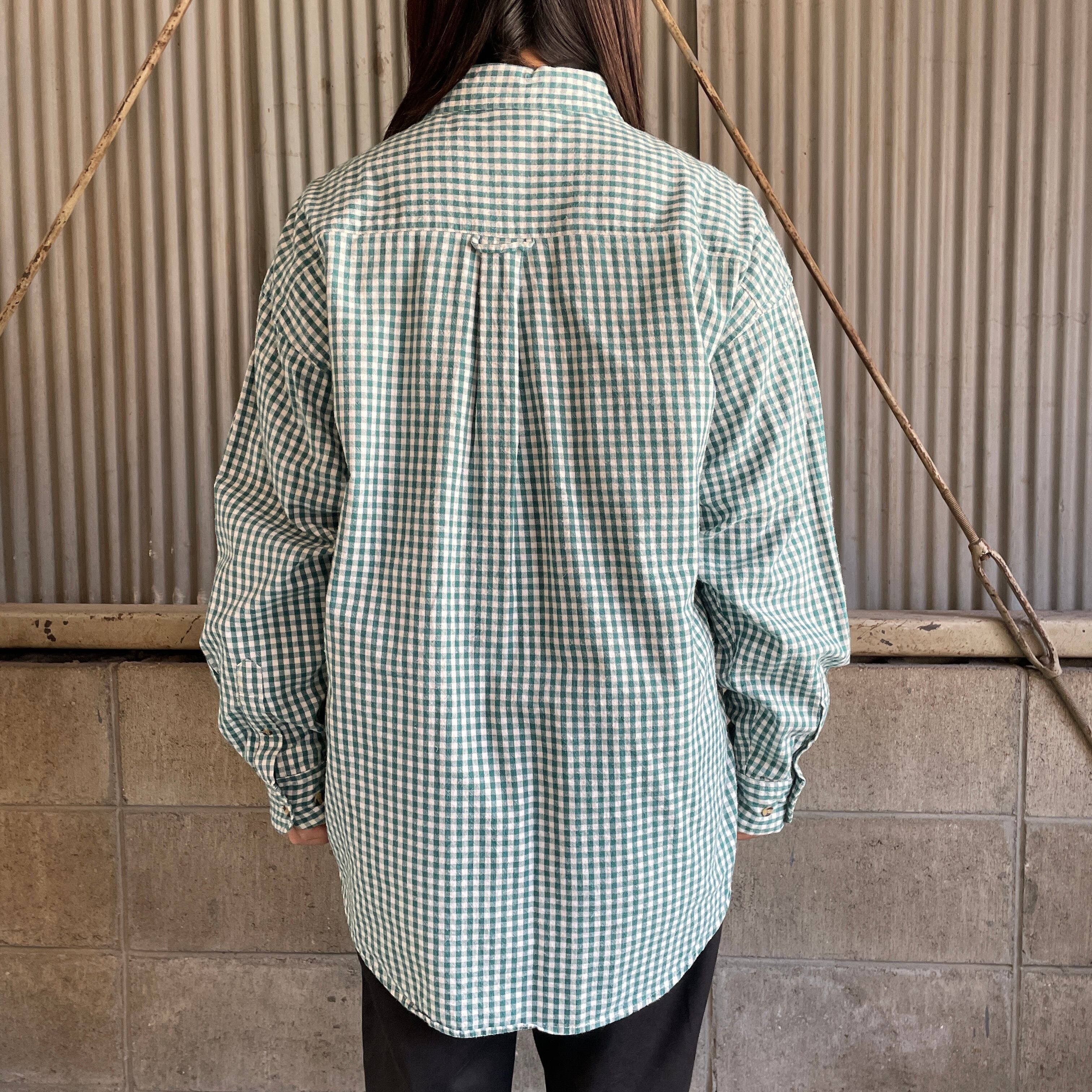 90年代 ルーニーテューンズ キャラクター刺繍 チェックシャツ メンズL