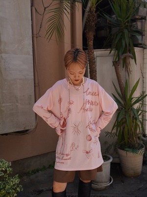 　MAISON SPECIAL(メゾンスペシャル) “Drawing Long Sleeve T-shirt ” 【PNK】