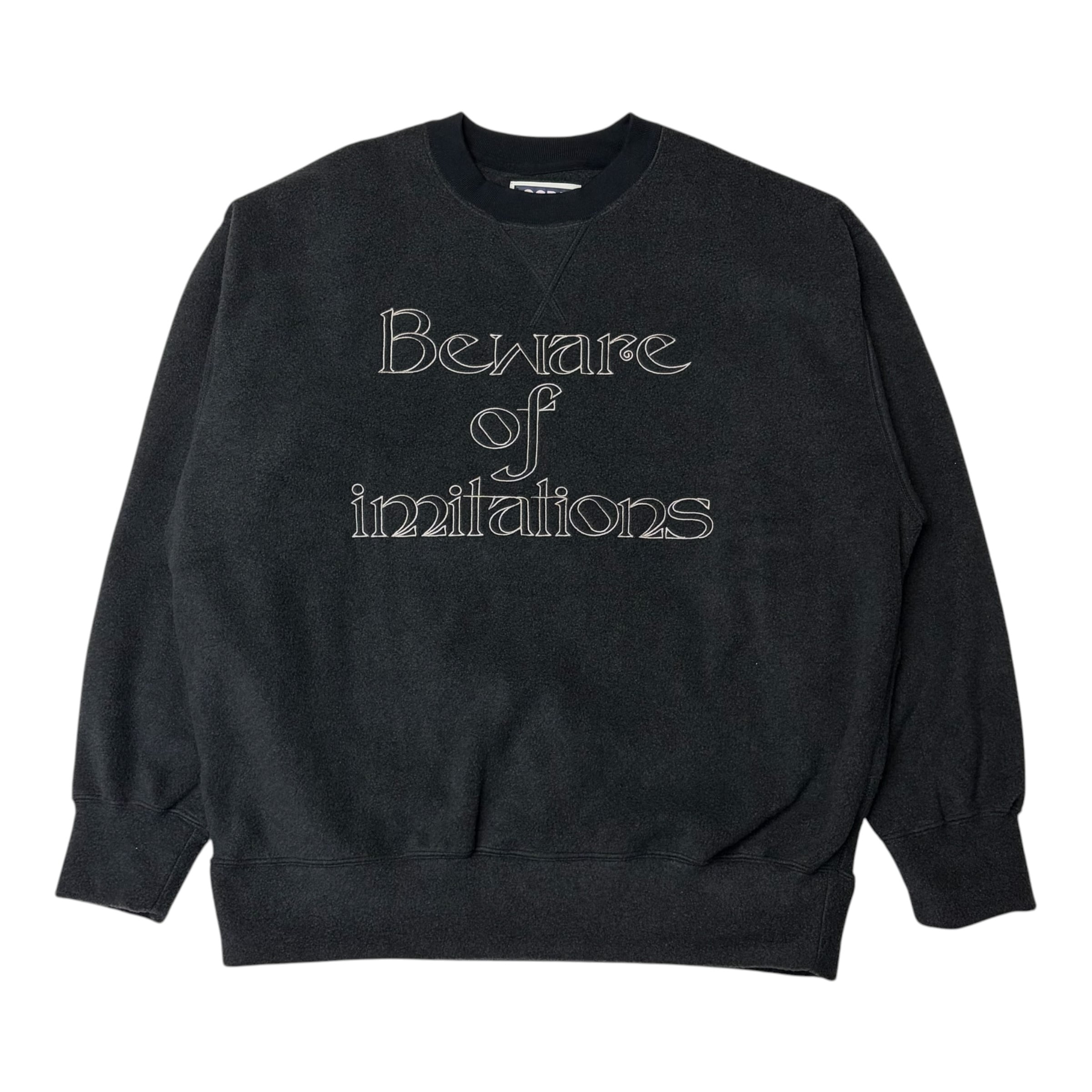 【O-】FLEECE SWEATSHIRT (IMITATION)(BLACK)〈国内送料無料〉