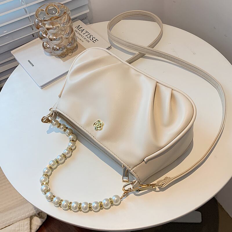 サマーパール 夏物 真珠 スクウェア メッセンジャーバッグ 手作りハンドバック31367772797