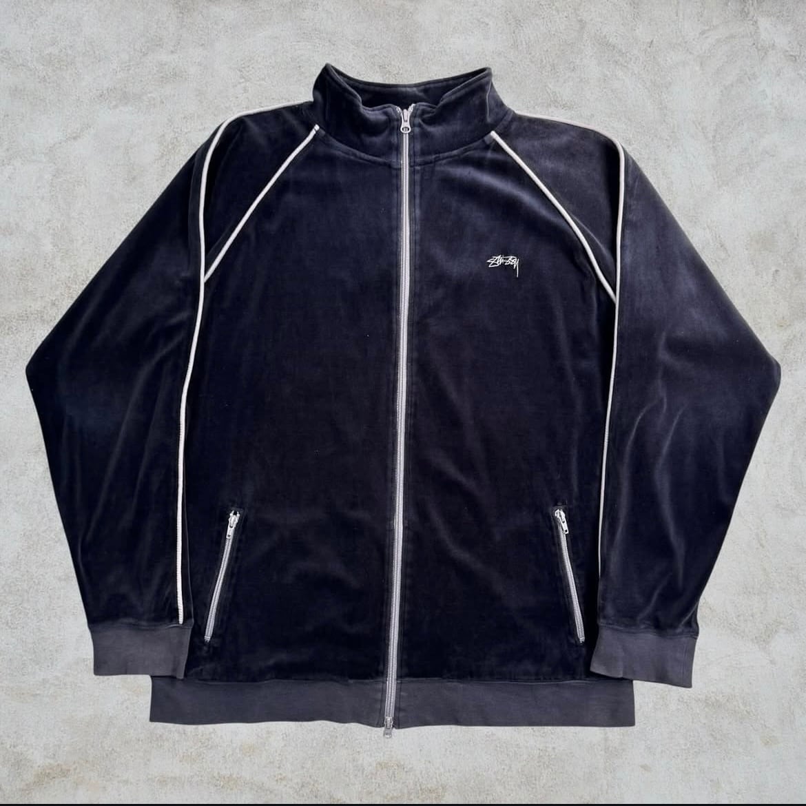 00’s old stussy Velours Track Jacket M 00's old stussy Velours Track Jacket M 00's old stussy Velours