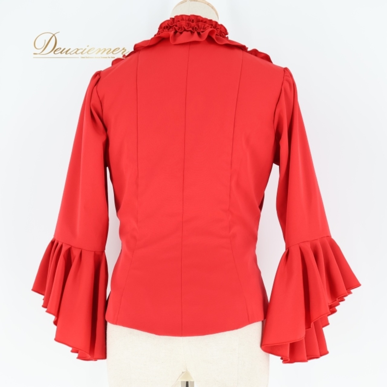 フラメンコ 衣装 エルモサイベリア HERMOSA IBERIA トップス ブラウス レッド系 赤 無地 フリル ボランテ ダンス パーティ 華やか 豪華 舞台 フリルトップス おしゃれ かわいい 衣装用 ダンスウェア ステージ衣装フリルブラウス フェミニン レディース イベント