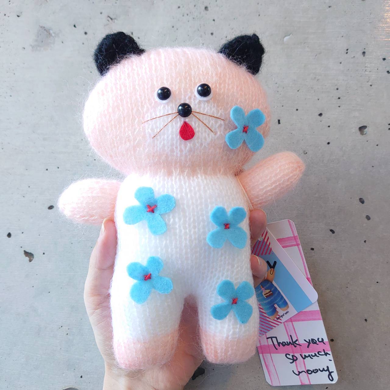 ハンドメイド あみぐるみ クマ 2体セット 青とピンク(毛糸1玉 ハンドメイド あみぐるみ クマ 2体セット 青とピンク(毛糸1玉