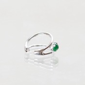 スタイリッシュ翡翠イヤーカフ SV Jadeite ear cuff A貨翡翠 jd_mm1162