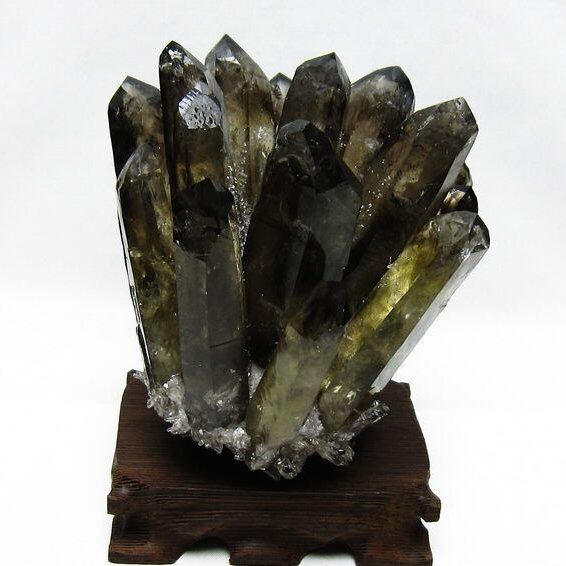 モリオン クラスター 黒水晶 原石 台座付属 一点物 182-8417