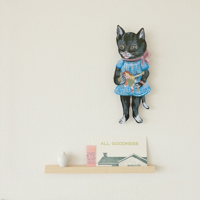 【再入荷！】ナタリーレテ(NathalieLete) Diecut clock black cat 掛け時計　黒ネコ　キャット