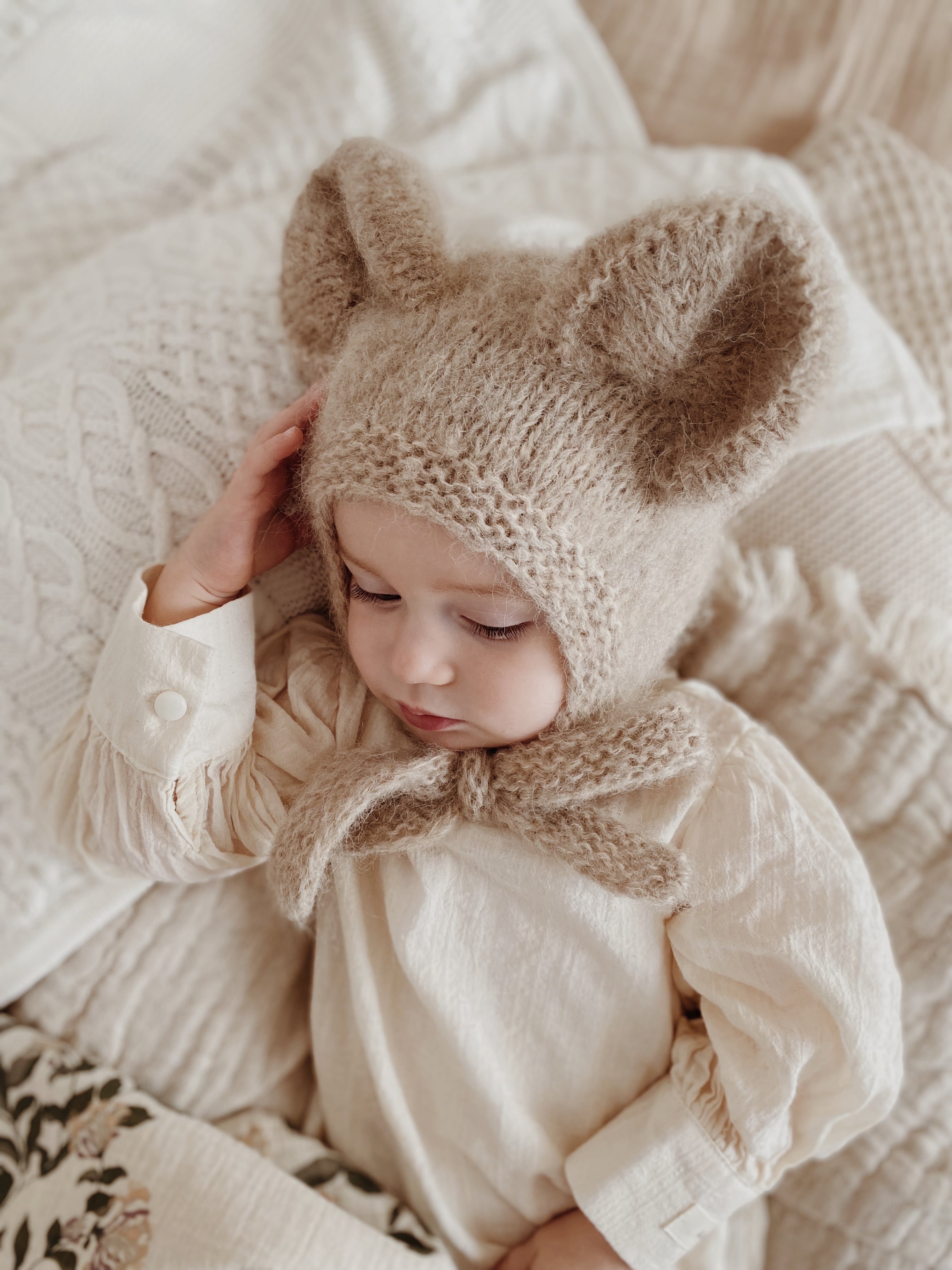 shomka ♡ wool puppy bonnet 51cm SHOMKA ボンネット ウール puppy