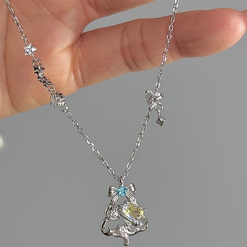 Lola粉雪の甘いツリーシルバーネックレス 2s