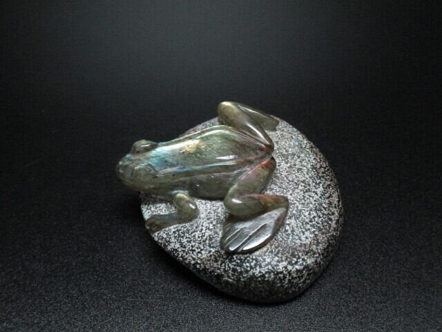 【送料無料】【高品質】ラブラドライトカエル　no.2