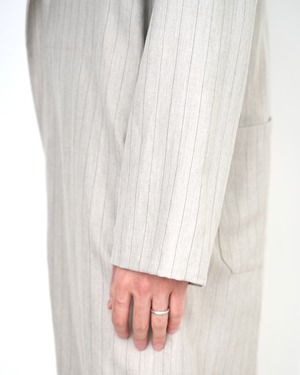 m's braque "ASSYMMETRIC ONE-SIDE LAPEL JUMP SUIT 〔NATURAL STRIPE〕"