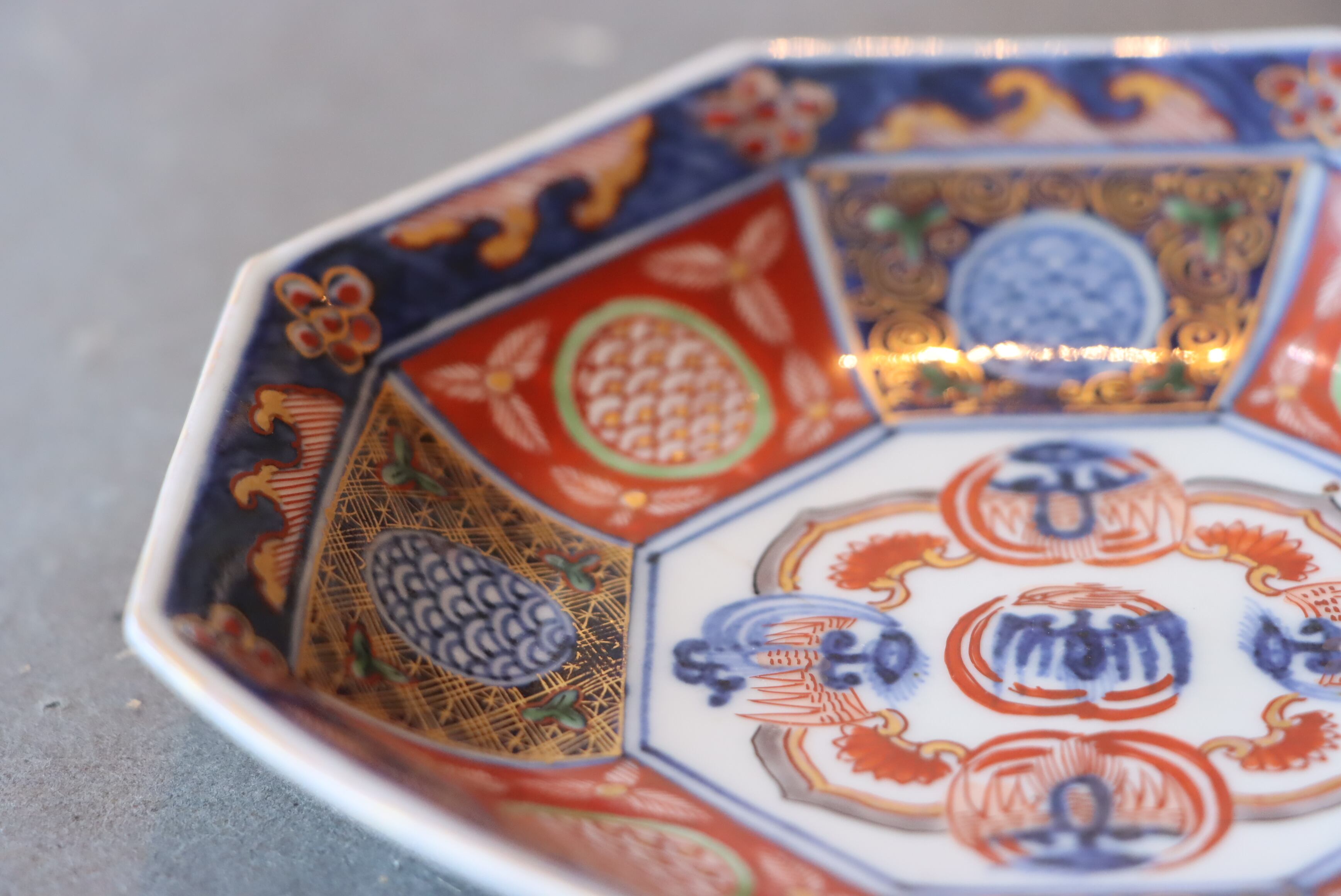 大聖寺伊万里 色絵 鳳凰文 八角形 平向付/Daisho-ji Imari octagonal