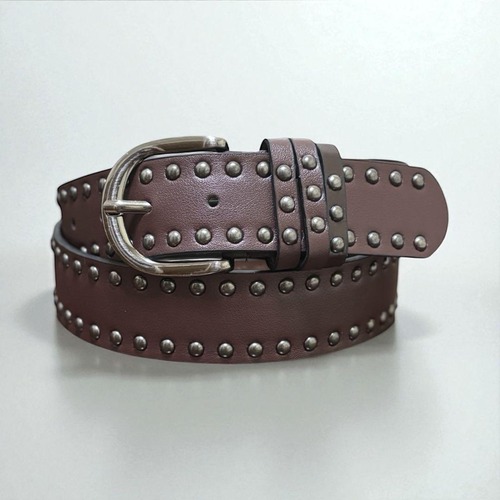 ウエスタンベルト スタッズ カジュアル ベルト 古着 ブラウン wb60