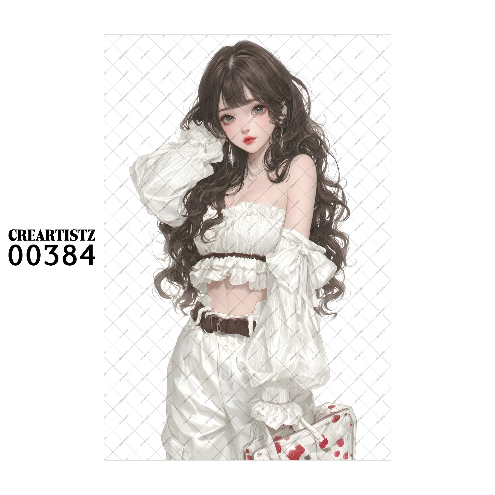 00384 ガール キュート オリジナル ペーパー/ステッカー 4枚セット CREARTISTZ