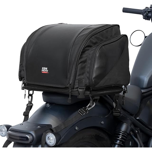 KEMIMOTO シートバッグ バイク 拡張機能あり 40-52L ツーリングバッグ