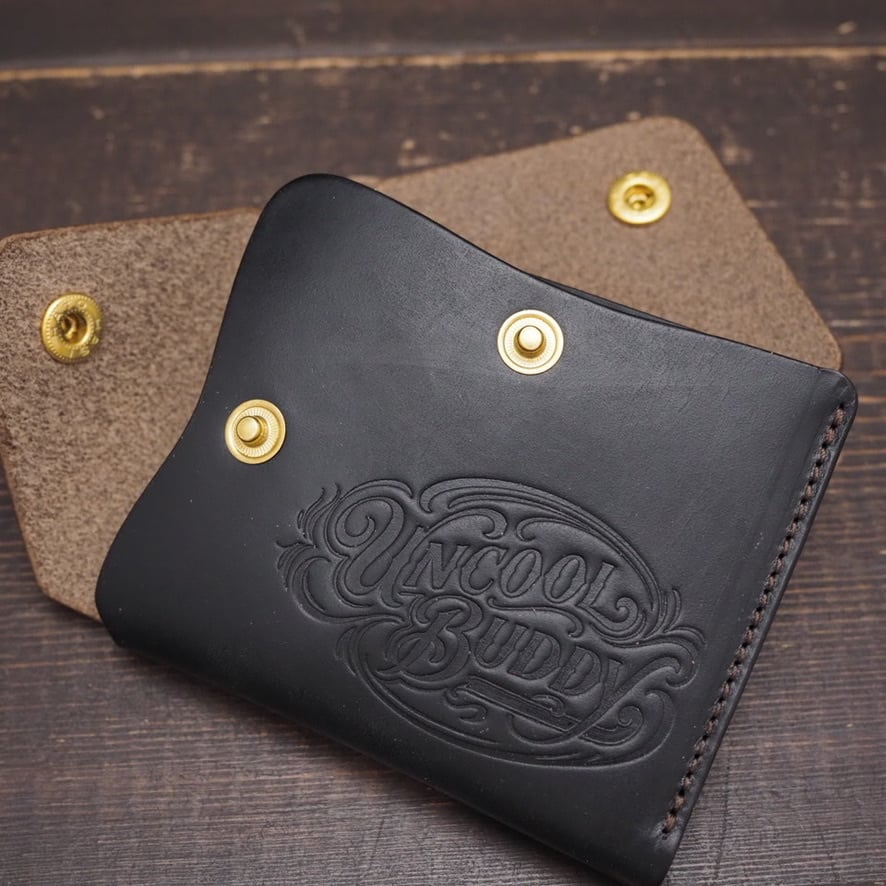 ミニマムウォレット UB02 マチ付き 2ボタン ミニウォレット クロム