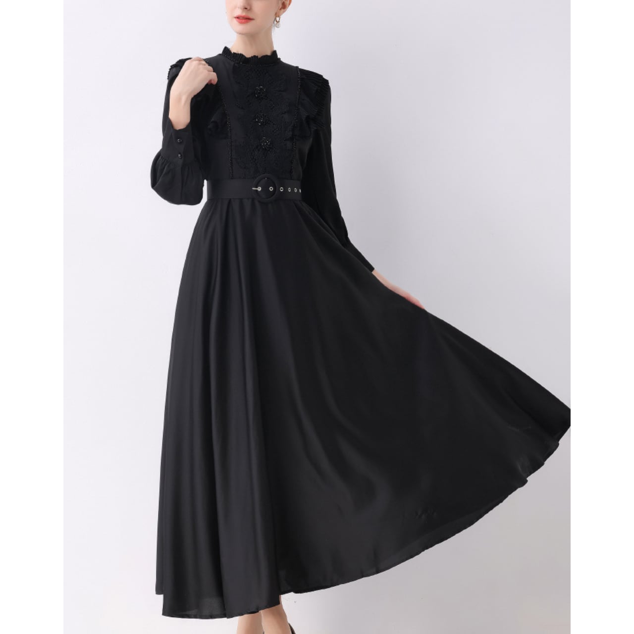 ノーブルクラシックフレアワンピース L2035