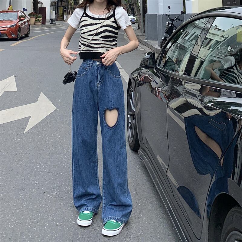 ジーンズ オータムルーズ薄手ウェストパンツ 大人ガーリー スウィート キュート カジュアル 秋物 ワイドレッグ ワイドパンツ クレセントシティ79146605905