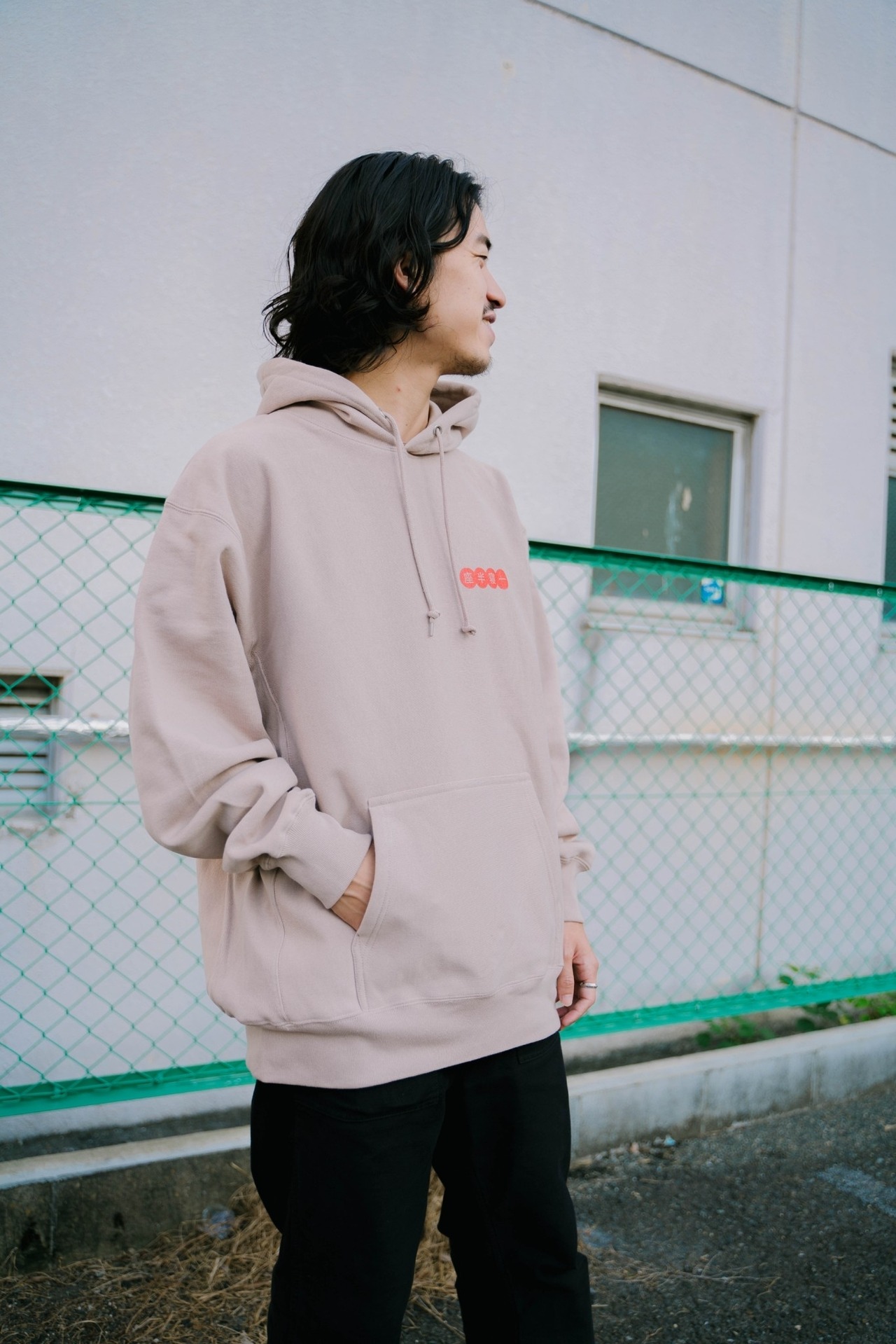 座半寝一　Hoodie  smoky pink