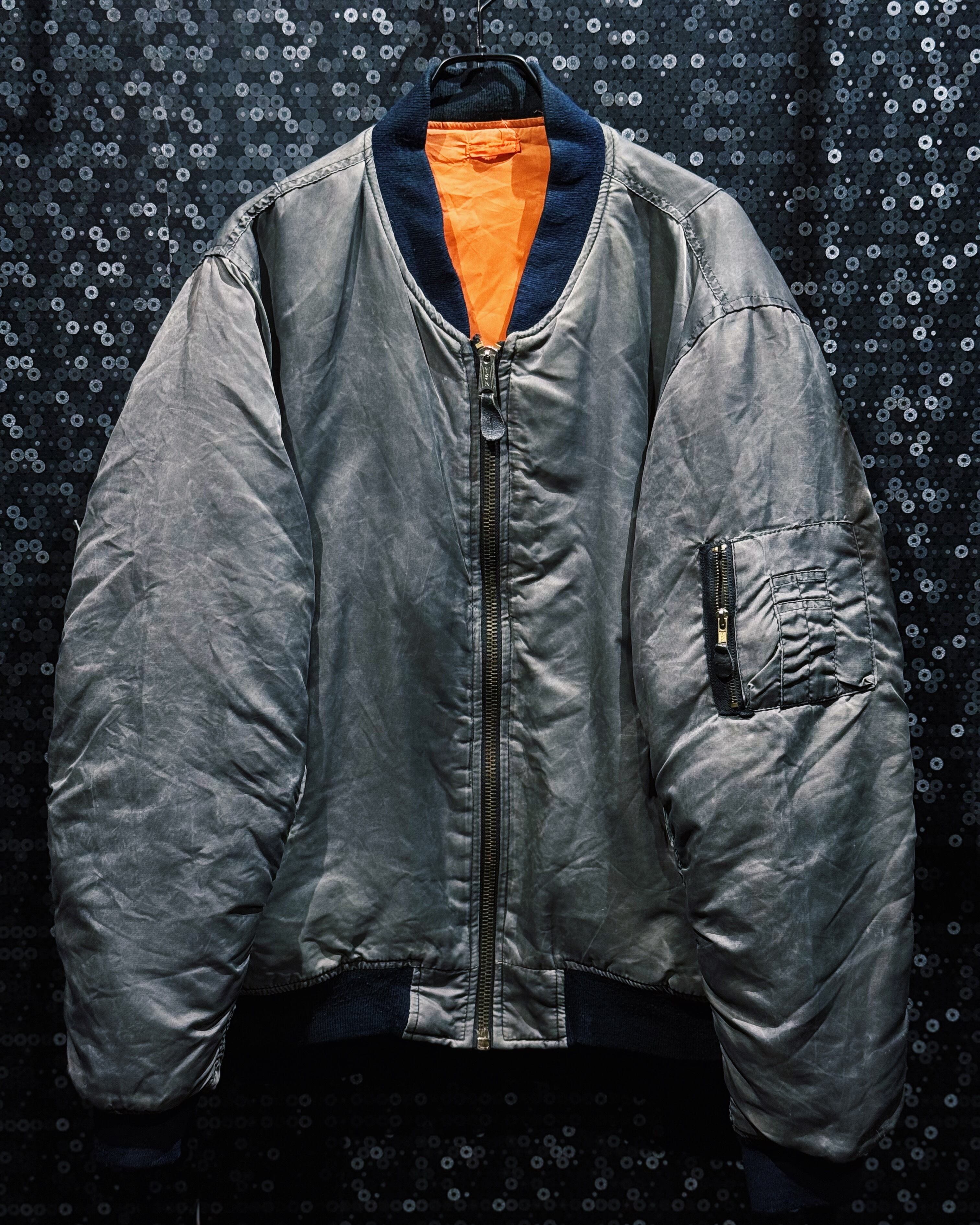 【ÆIEM】"Vintage"Reversible MA-1 Flight Jacket – Grey × Rescue Orange