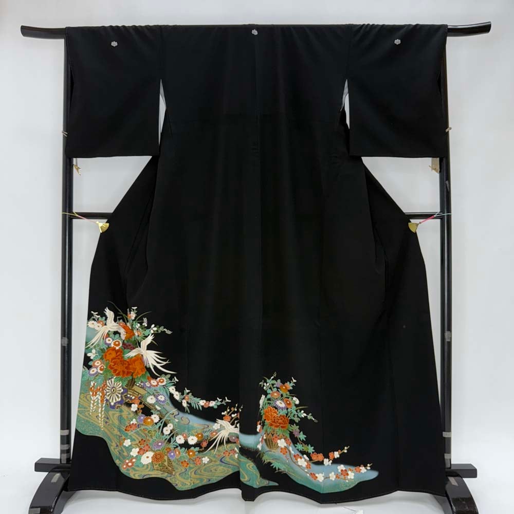 1000円台着物 黒留袖 リサイクル着物 安い リメイク 中古 礼装 ポリエステル リユース 5009