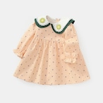 グラフチェックのアプリコット色ワンピース