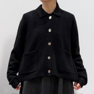 mizuiro ind short cardigan with collar