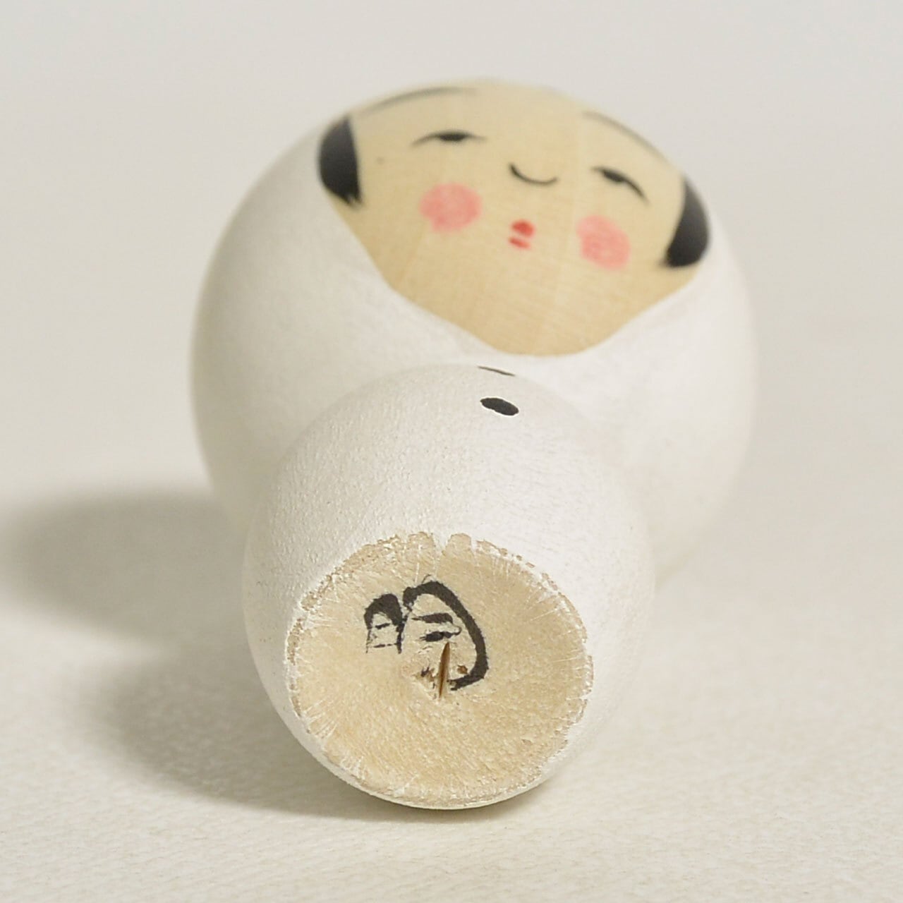 ゆきだるまこけしちゃん 約1寸 約3cm 鈴木明 工人（作並系）#2371