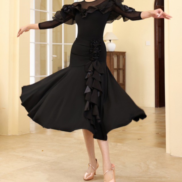 ローズモチーフ フリルデザイン ダンススカート ds0443