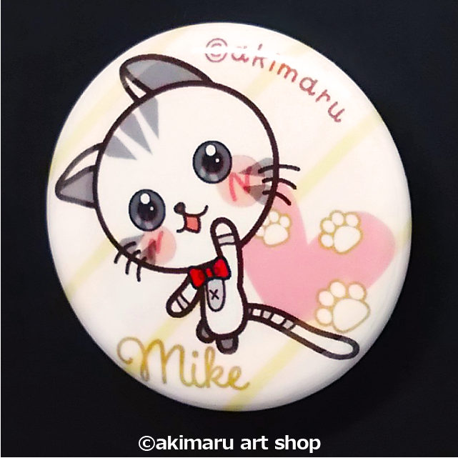 猫の缶バッジ♡みけちゃん [25㎜] | かわいい猫グッズ通販の店「ぷち猫