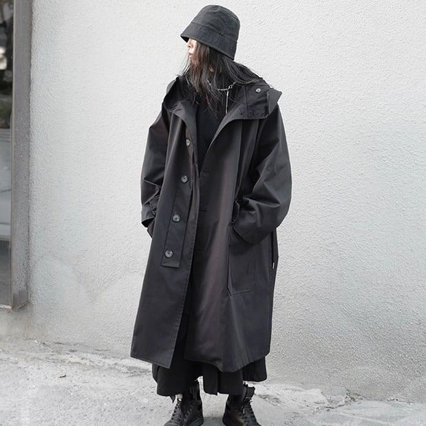 〈Unisex〉Hood Mode Trench Coat【TR2495】