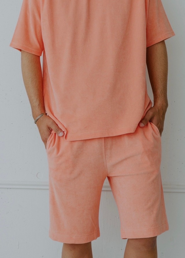 ORGANIC COTTON PILE SET UP MENS - CORAL