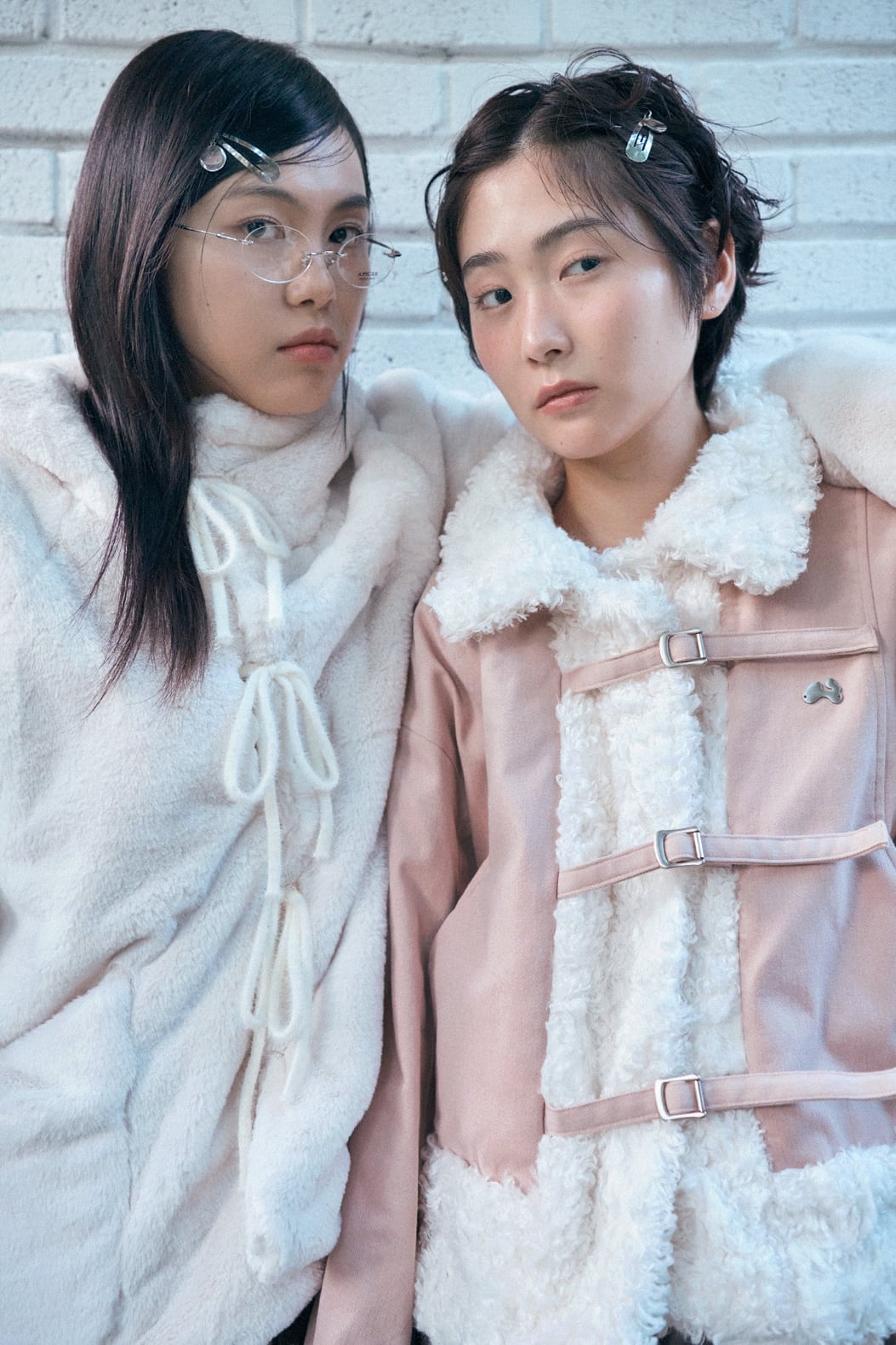 12/20発送 [hug your skin] Shearing fur jacket (Ash pink