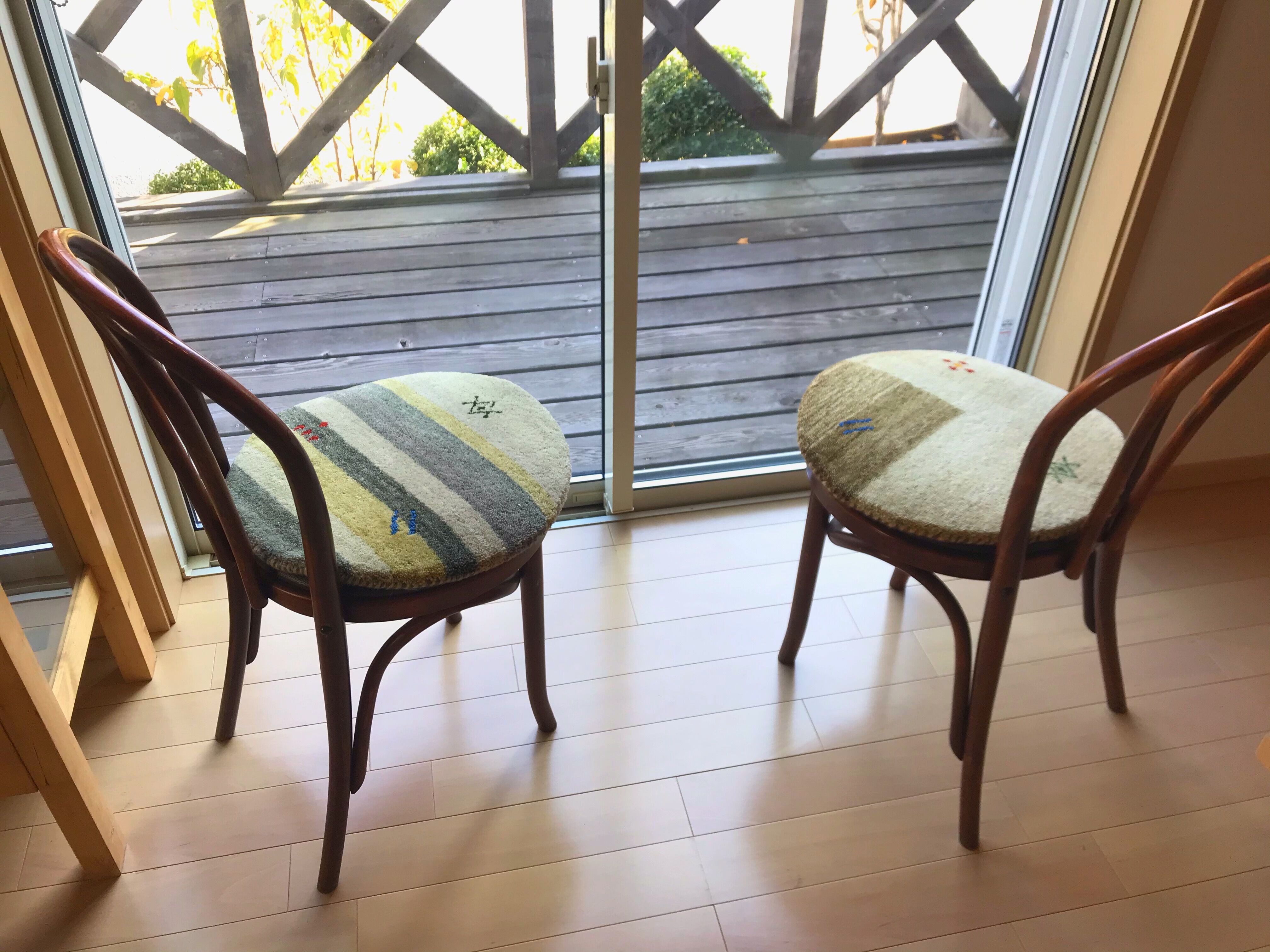 ❤新品未使用❤幸せの生命の木／ギャッベ／ラウンド／インド／チェアマット ❤新品未使用❤幸せの生命の木／ギャッベ／ラウンド／インド