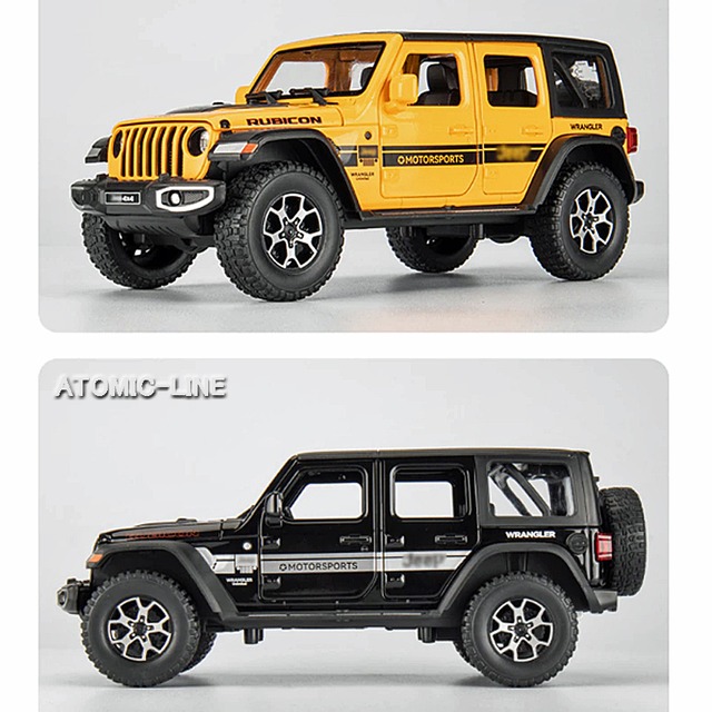 Jeep ラングラー 1/24 ミニカー 全4色 ライト点灯 エンジンサウンド 合金モデル 模型 ジオラマ