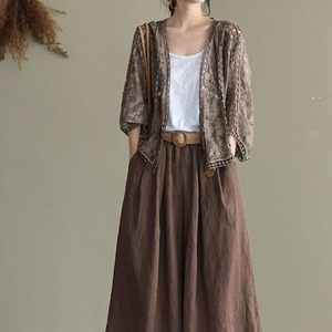 透かし柄コットンカーディガン A00291