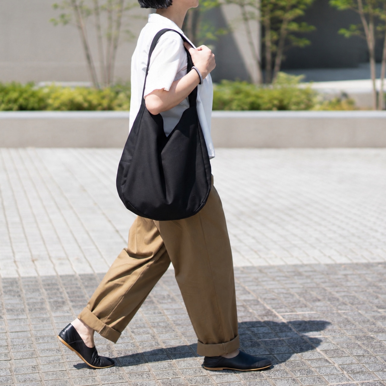 Cotton Hobo bag ブラック