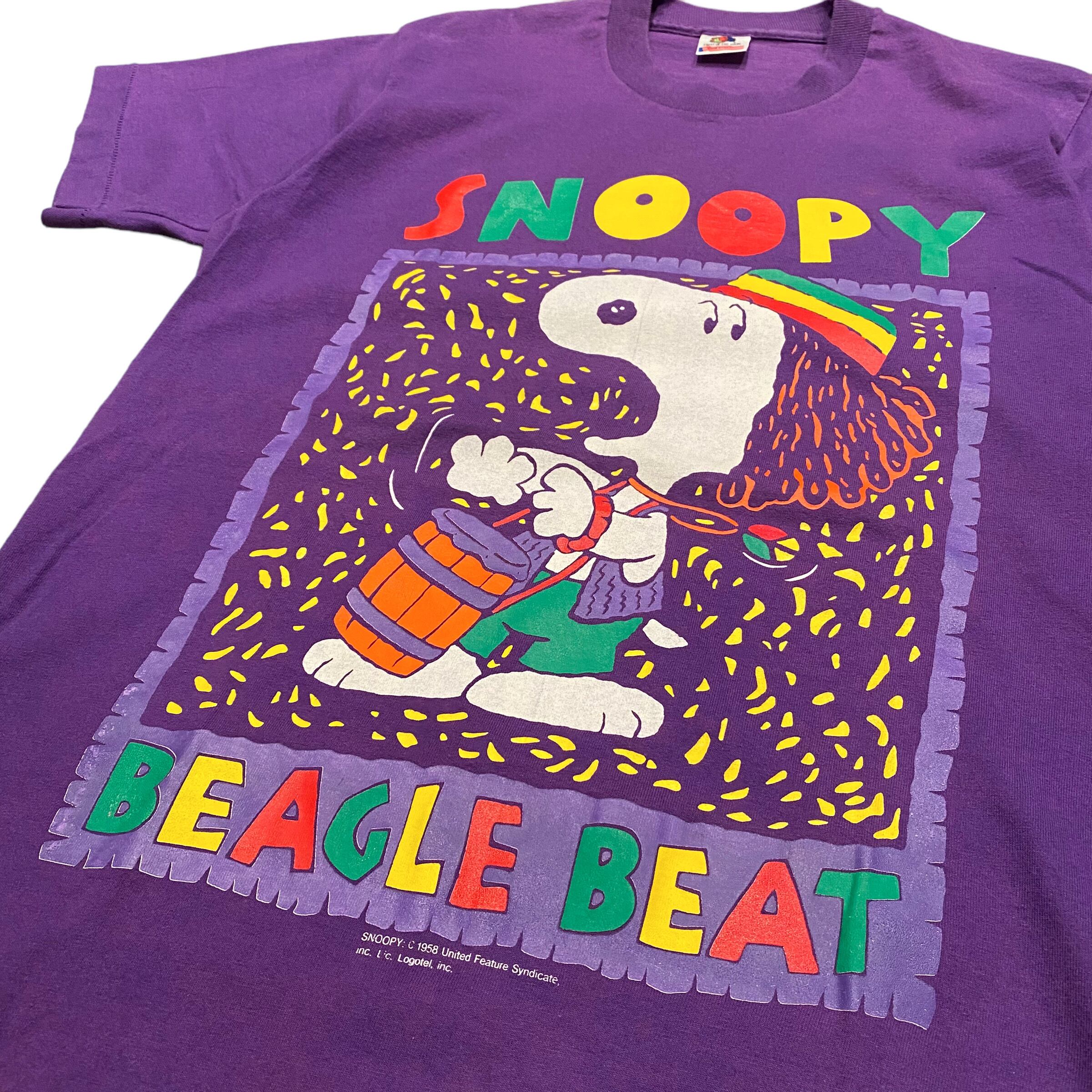 90s USA製 スヌーピー 半袖 Tシャツ M ネイビー系  SNOOPY オールド メンズ  220724 メール便可