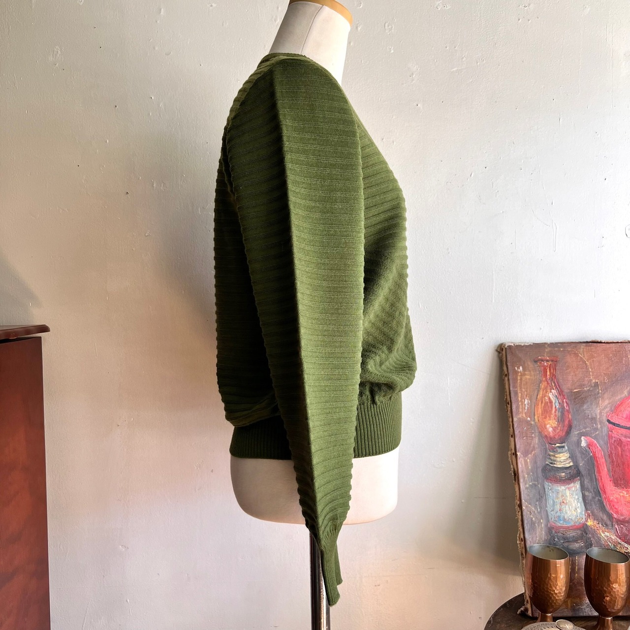 moss green vintage knit/モスグリーンのデザインニット | MOTHER 