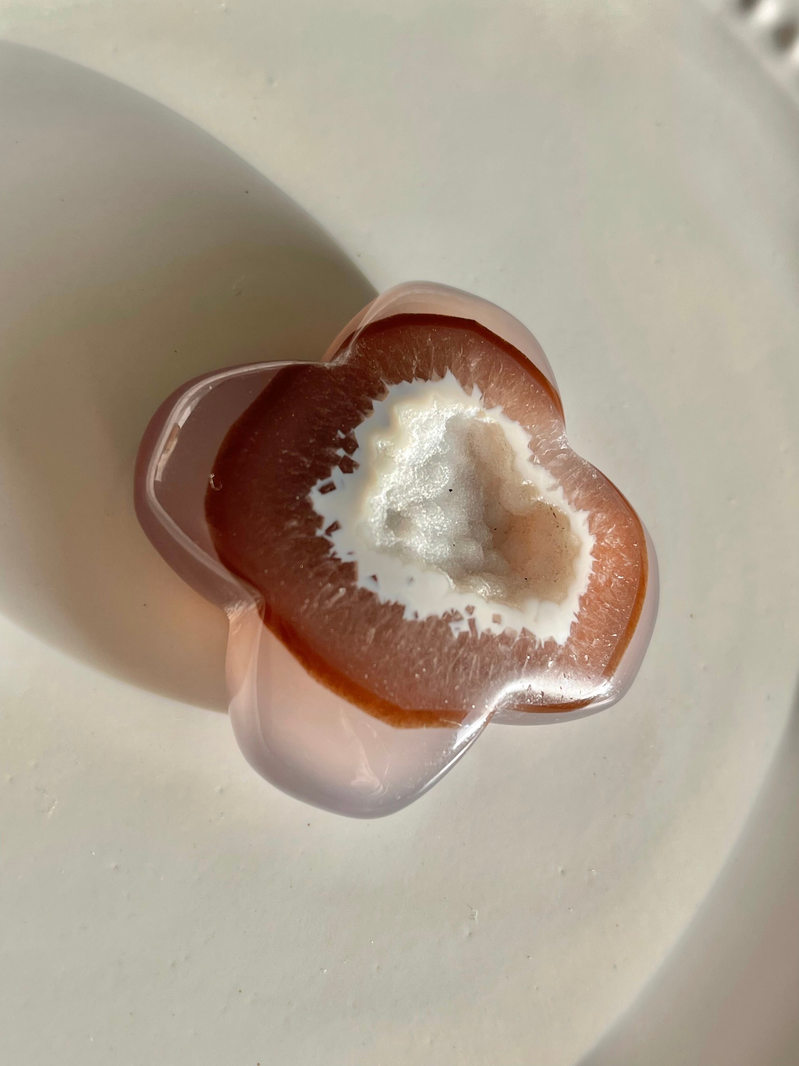 Fire agate druzy flower/フラワーシェイプアゲートドゥルジー