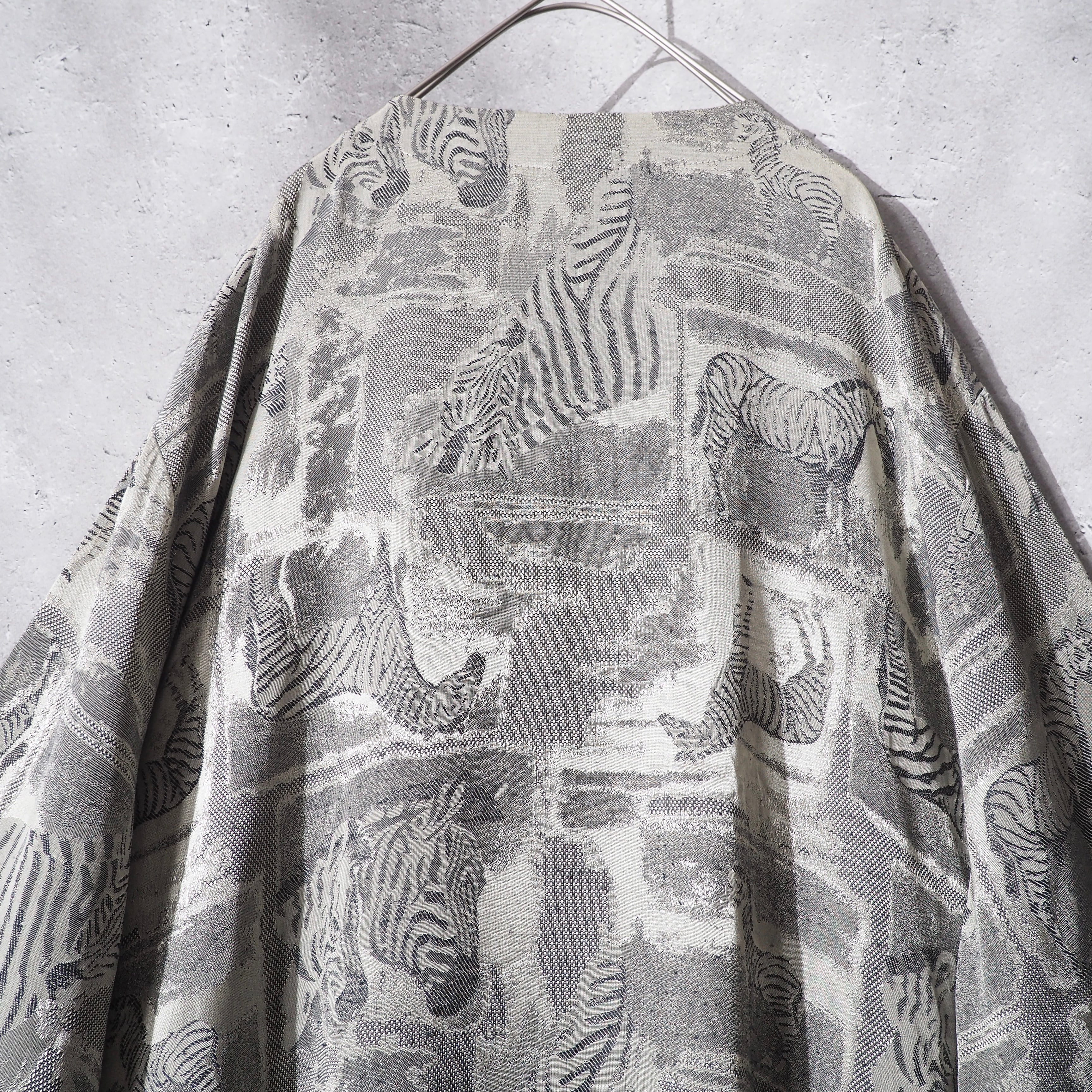 " Made in USA " Hide Zebra embroidery Design vintage loose cardigan jacket