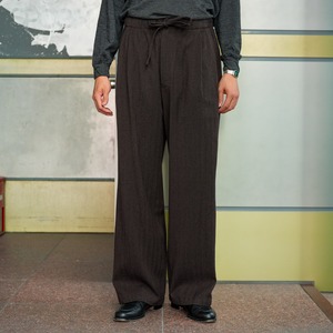 ULTERIOR(アルテリア) 26AW "WASHED W/S HERRINGBONE DRAWSTRING WIDE PANTS" -D.BROWN-