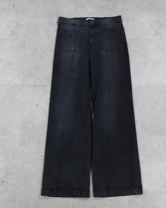 front pocket wide straight denim