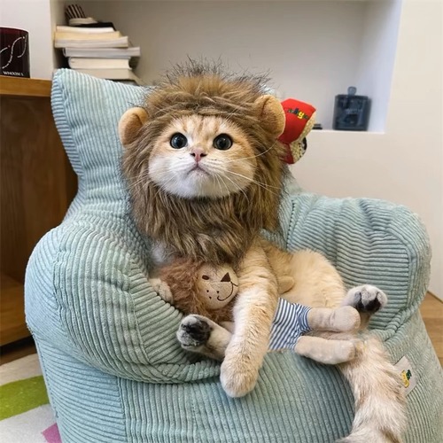 ライオン被り物　猫　帽子　コスプレ