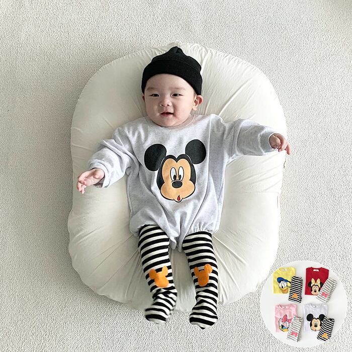 ロンパースセット BABY】並行輸入品ベビーミッキーロンパースとレギンス2点セット【yo ロンパース・カバーオール