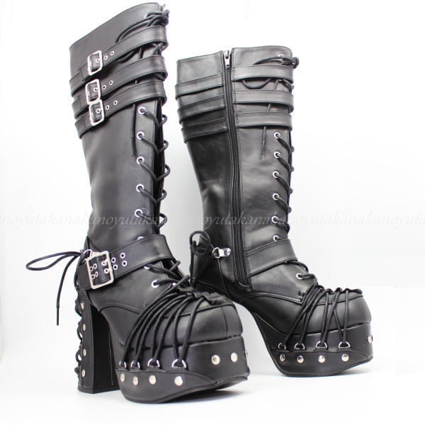 □【サイズ交換OK】Demonia（デモニア）正規保証品 厚底 ブーツ 黒