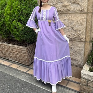 60's70's purple lace dress