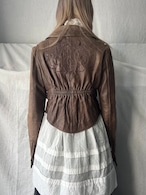 "DIESEL" Embroidery Short Leather Jacket