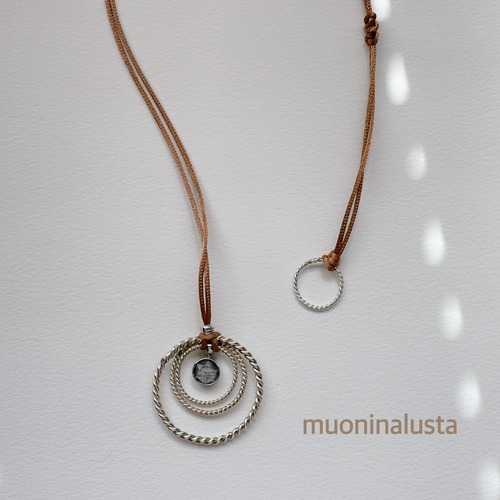 ムオニナルスタ隕石×テンソルリングのネックレス　silver