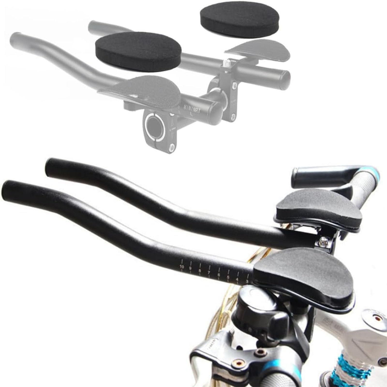 【在庫のみ】自転車レストハンドルバー 自転車リラクゼーションハンドルバー アルミニウム合金エアロバー クリップオンバー 補助ハンドル TTバー ロードバイク クロスバイク マウンテンバイク用 トライアスロンバー